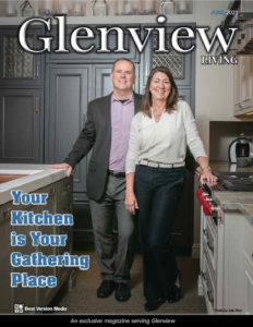 DDK Kitchen Design Group featured on the cover of Glenview Living magazine, "Your Kitchen is Your Gathering Place"