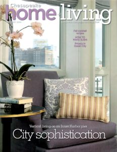Chesapeake Home + Living magazine cover featuring DDK Kitchen Design Group, "City Sophistication," 2014 issue