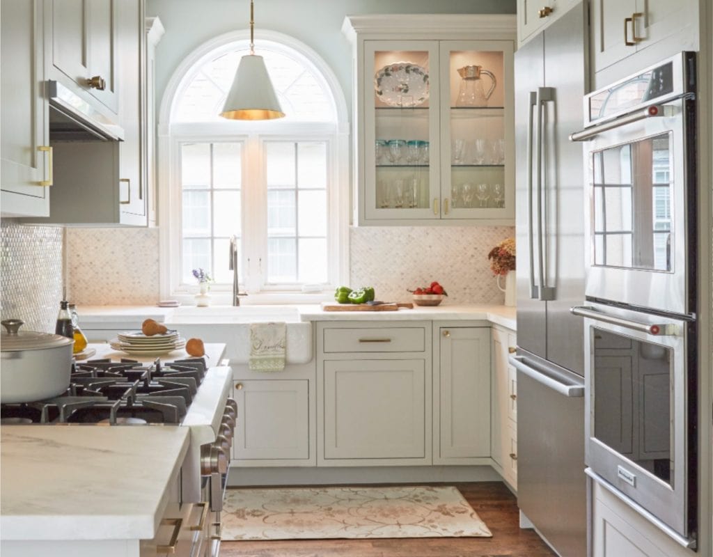 Kitchen remodel with white cabinetry