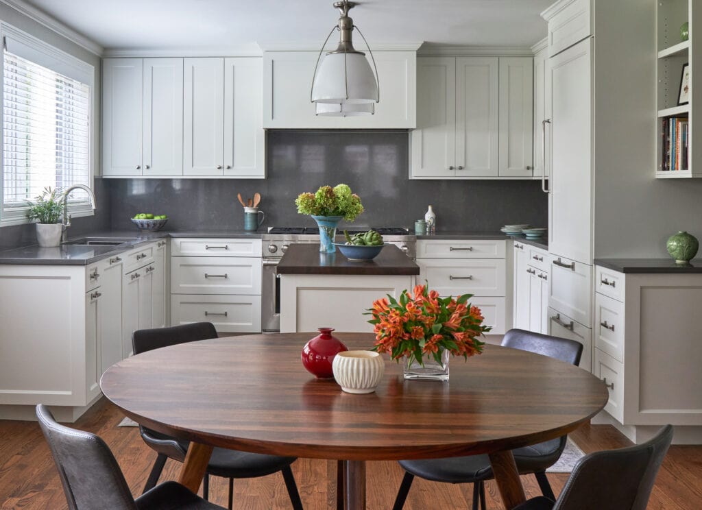 Kitchen remodel with white cabinetry